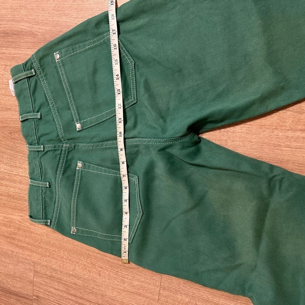 Reformation Green Cowboy High Rise Straight Organic Cotton Jeans size 25 - Picture 8 of 9